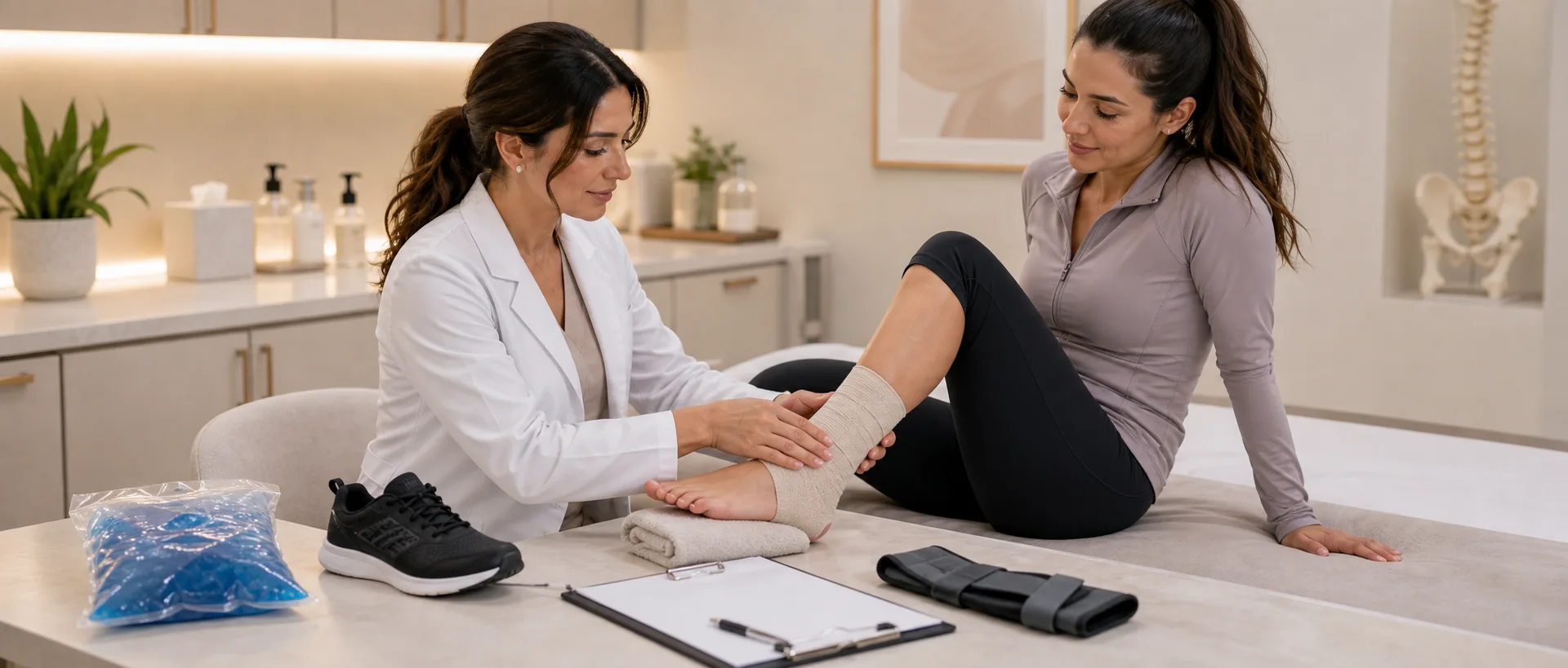 Orthopedic and sports injury evaluation for a non-emergency ankle sprain